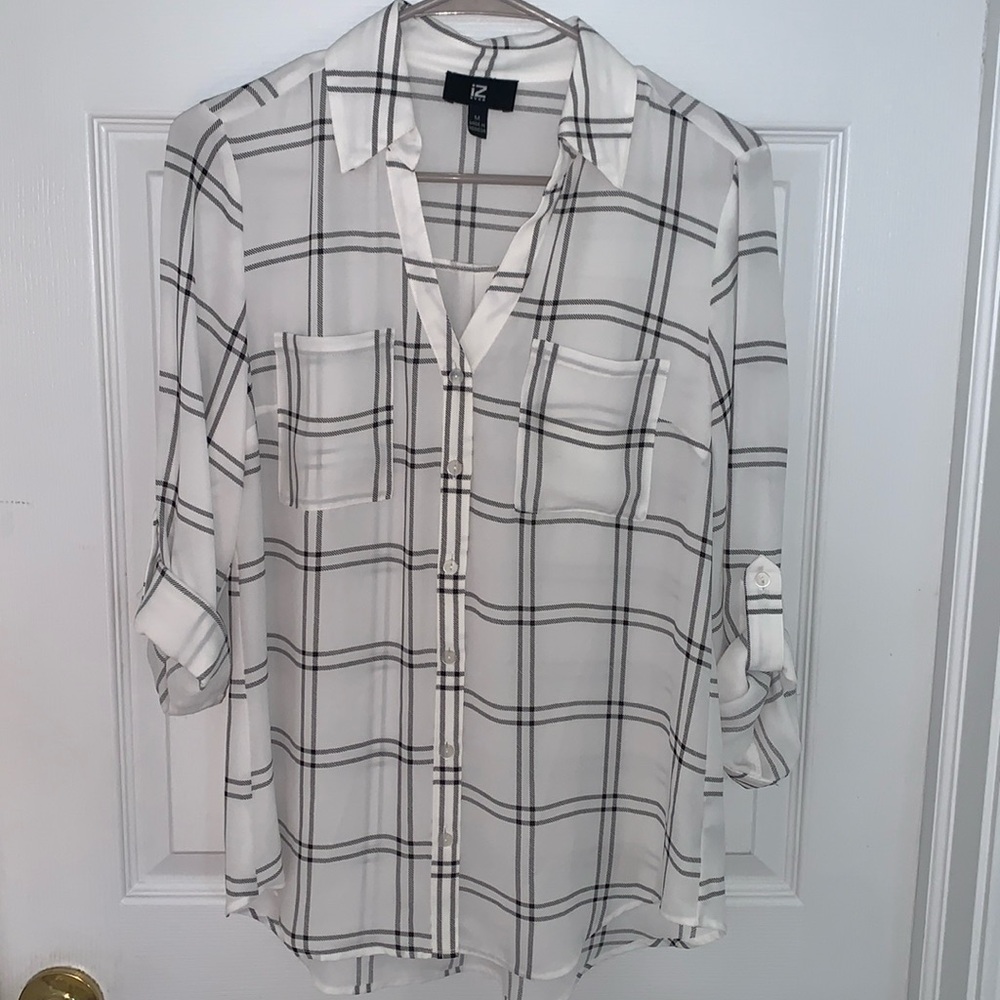 Semi sheet white and black striped blouse